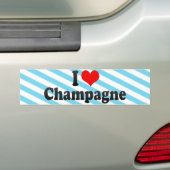 Autocollant De Voiture J'aime Champagne (En voiture)