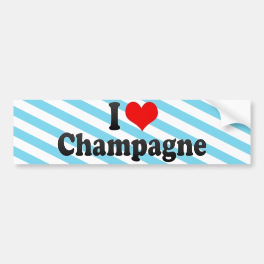 Autocollant De Voiture J'aime Champagne (Devant)
