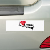 Autocollant De Voiture J'Aime Clarinet (En voiture)