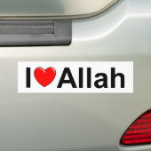 Autocollant De Voiture J'aime (coeur) Allah (En voiture)