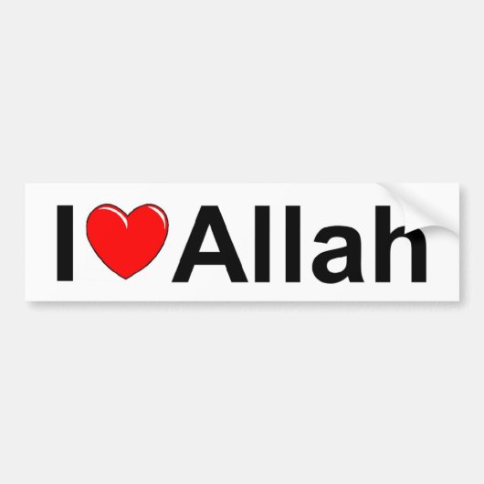 Autocollant De Voiture J'aime (coeur) Allah (Devant)