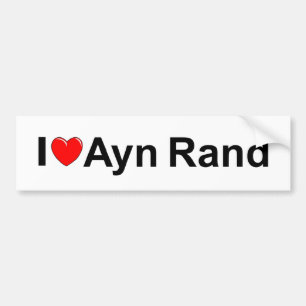 Autocollant De Voiture J'aime (coeur) Ayn Rand