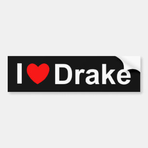 Autocollant De Voiture J'aime (coeur) Drake