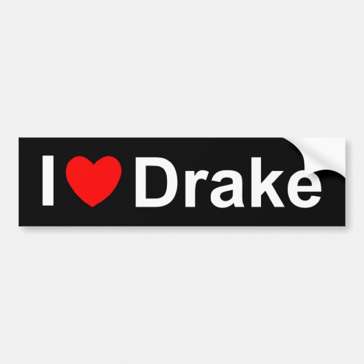 Autocollant De Voiture J'aime (coeur) Drake (Devant)
