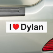 Autocollant De Voiture J'aime (coeur) Dylan (En voiture)