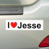 Autocollant De Voiture J'aime (coeur) Jesse (En voiture)