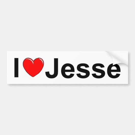 Autocollant De Voiture J'aime (coeur) Jesse (Devant)