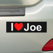 Autocollant De Voiture J'aime (coeur) Joe (En voiture)