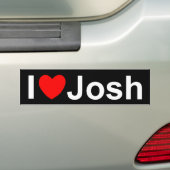 Autocollant De Voiture J'aime (coeur) Josh (En voiture)