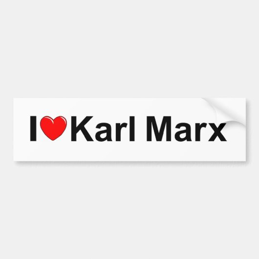 Autocollant De Voiture J'aime (coeur) Karl Marx (Devant)