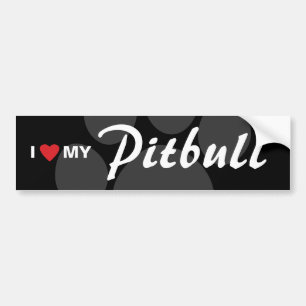 Autocollant De Voiture J'aime (coeur) ma race de Pitbull