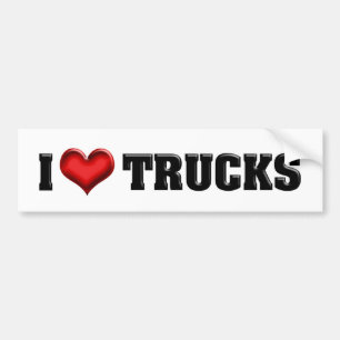 Autocollant De Voiture J'aime cœur mon camion - Amoureux du camion