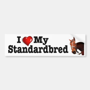 Autocollant De Voiture J'aime (coeur) mon décalque standardbred de cheva