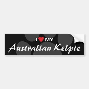 Autocollant De Voiture J'aime (coeur) mon Kelpie australien