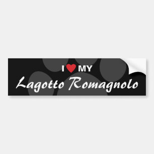 Autocollant De Voiture J'aime (coeur) mon Lagotto Romagnolo