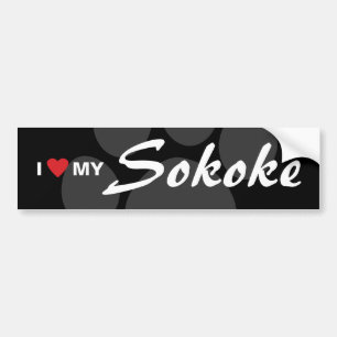 Autocollant De Voiture J'aime (coeur) mon Sokoke