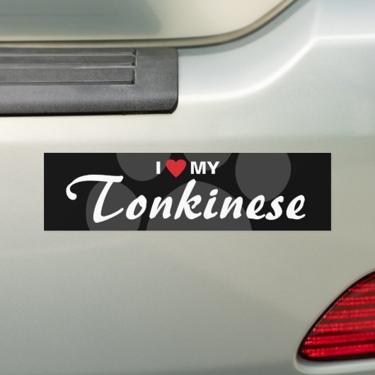 Autocollant De Voiture J'aime (coeur) mon Tonkinese (En voiture)