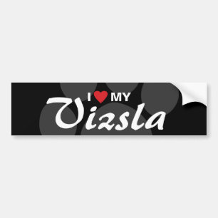 Autocollant De Voiture J'aime (coeur) mon Vizsla