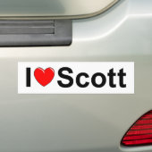 Autocollant De Voiture J'aime (coeur) Scott (En voiture)