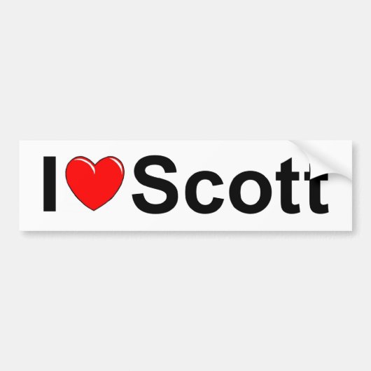 Autocollant De Voiture J'aime (coeur) Scott (Devant)