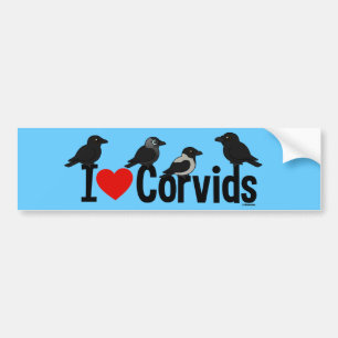 Autocollant De Voiture J'aime Corvids