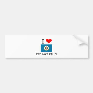 Autocollant De Voiture J'aime des automnes rouges Minnesota de lac