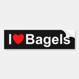 Autocollant De Voiture J'aime des bagels (de coeur)