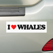 AUTOCOLLANT DE VOITURE J'AIME DES BALEINES (En voiture)