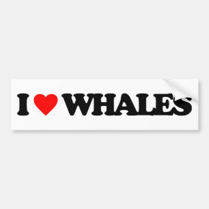 AUTOCOLLANT DE VOITURE J'AIME DES BALEINES