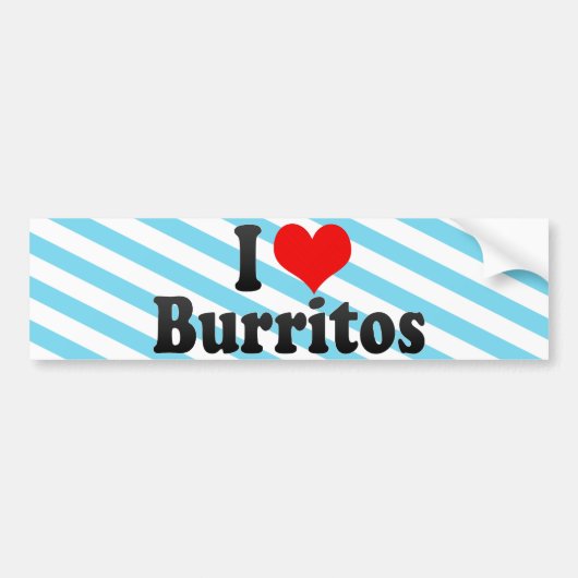 Autocollant De Voiture J'aime des Burritos (Devant)