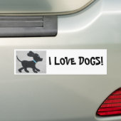 AUTOCOLLANT DE VOITURE J'AIME DES CHIENS ! (En voiture)
