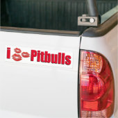 Autocollant De Voiture J'aime des chiens de Pitbull, baisers de rouge à (Sur camion)