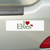 Autocollant De Voiture J'aime des elfes (En voiture)