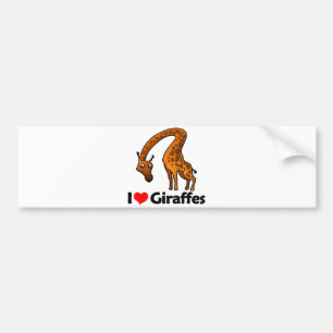 Autocollant De Voiture J'aime des girafes