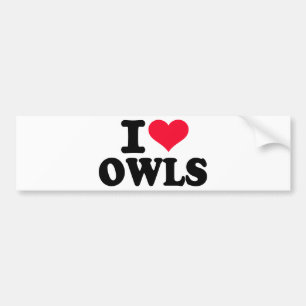Autocollant De Voiture J'aime des hiboux