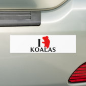 Autocollant De Voiture J'aime des koala (En voiture)
