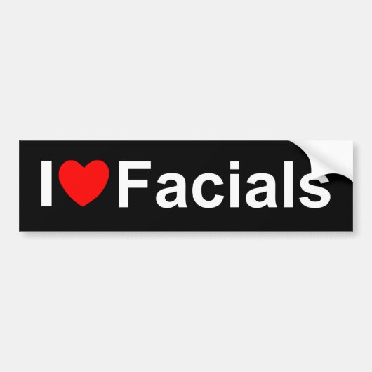 Autocollant De Voiture J'aime des massages faciaux (de coeur) (Devant)