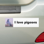 Autocollant De Voiture J'aime des pigeons (En voiture)