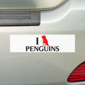 Autocollant De Voiture J'aime des pingouins (En voiture)