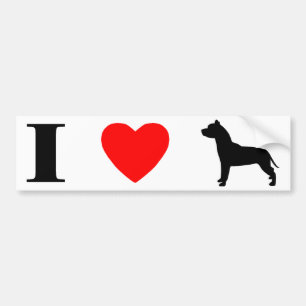 Autocollant De Voiture J'aime des pitbulls