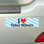 Autocollant De Voiture J'aime des policiers (En voiture)