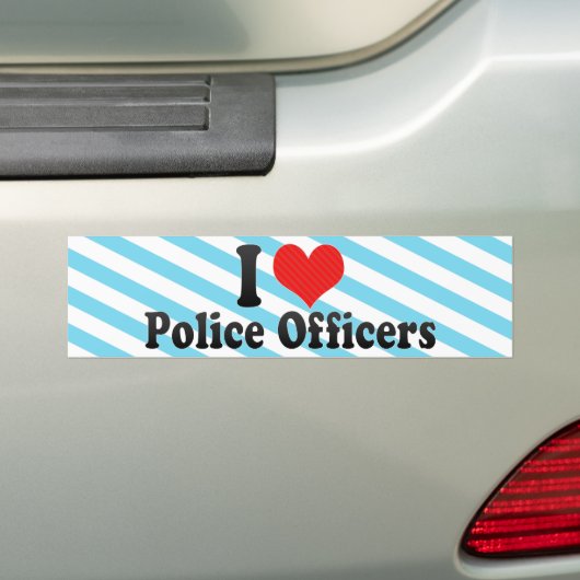 Autocollant De Voiture J'aime des policiers (En voiture)