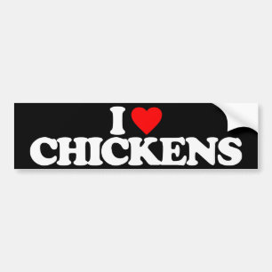 AUTOCOLLANT DE VOITURE J'AIME DES POULETS