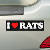 AUTOCOLLANT DE VOITURE J'AIME DES RATS (En voiture)