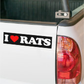 AUTOCOLLANT DE VOITURE J'AIME DES RATS (Sur camion)