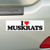 AUTOCOLLANT DE VOITURE J'AIME DES RATS MUSQUÉS (En voiture)