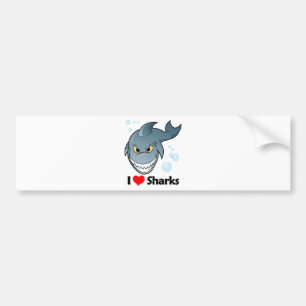 Autocollant De Voiture J'aime des requins