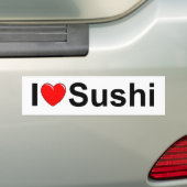 Autocollant De Voiture J'aime des sushi (de coeur) (En voiture)