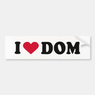 AUTOCOLLANT DE VOITURE J'AIME DOM