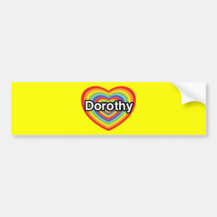 Autocollant De Voiture J'aime Dorothy : coeur arc-en-ciel